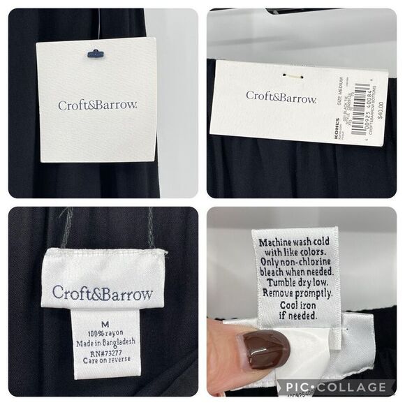 Croft & Barrow Tiered Maxi Skirt Soft Lightweight Elastic Waist Medium Black NWT - Picture 7 of 7